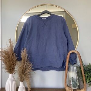 blue crewneck